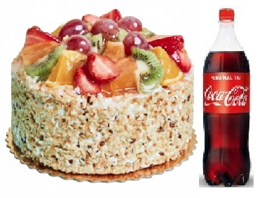 4-6 Kişilik Yaş Pasta ile 1 Litre Soğuk Kola Paketi